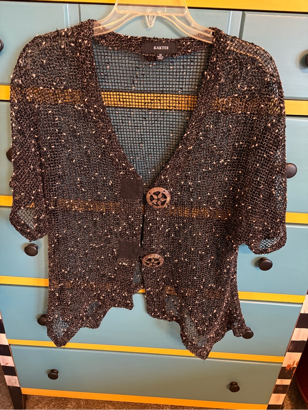 Kaktus Unique Cotton Mesh Handkerchief Hem Cardigan Wrap medium
